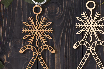 Σετ των 3 Intra απο ξύλο plywood 3mm-4mm πάχος Christmas Keychain Δίασταση 6x6 cm INTRAFABR-85618407