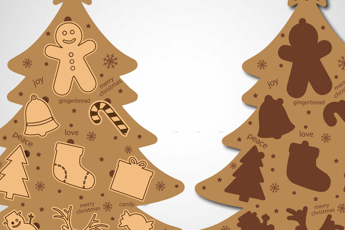 Σετ των 2 Intra απο ξύλο plywood 3mm-4mm πάχος Christmas Kids Puzzle Cut  Δίασταση 15x15 cm INTRAFABR-83222834