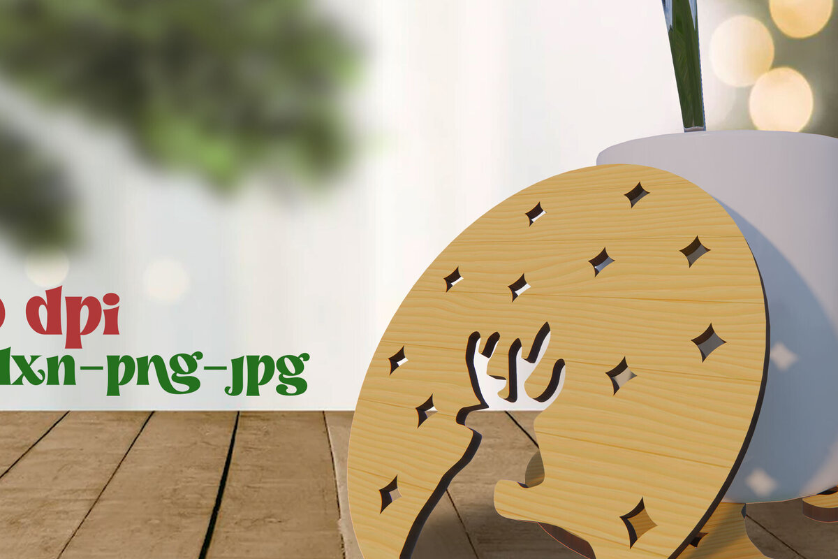 Σετ των 3 Intra απο ξύλο plywood 3mm-4mm πάχος Χριστουγεννιάτικη διακόσμηση κουζίνας Δίασταση 15x15 cm INTRAFABR-79049883