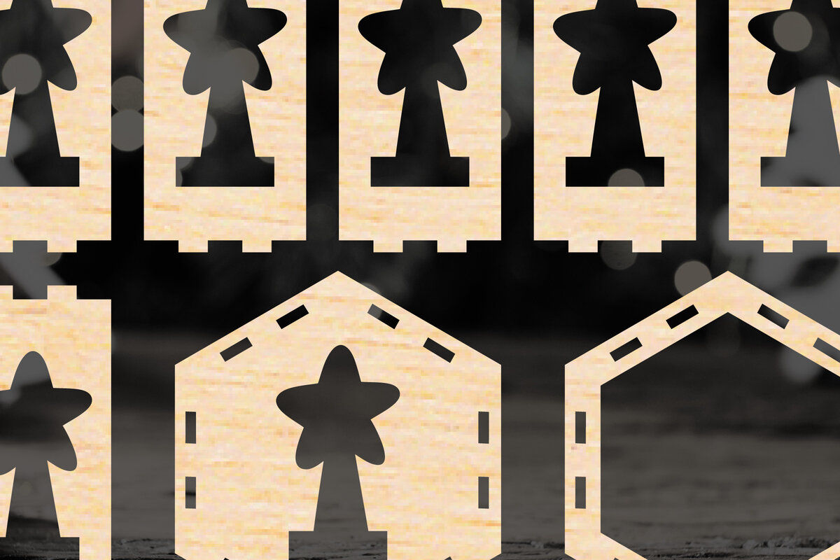 Σετ των 2 Intra απο ξύλο plywood 3mm-4mm πάχος Χριστουγεννιάτικο Φανάρι με 3D Δίασταση 15x15 cm INTRAFABR-50906936