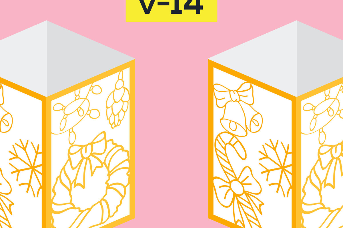 Σετ των 2 Intra απο ξύλο plywood 3mm-4mm πάχος αποκοπής προτύπου χριστουγεννιάτικου φαναριού Δίασταση 15x15 cm INTRAFABR-19208647