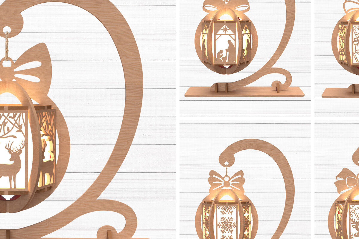 Intra απο ξύλο plywood 3mm-4mm πάχος Χριστουγεννιάτικα Φανάρια με βάσης Δίασταση 30x20 cm INTRAFABR-109860544