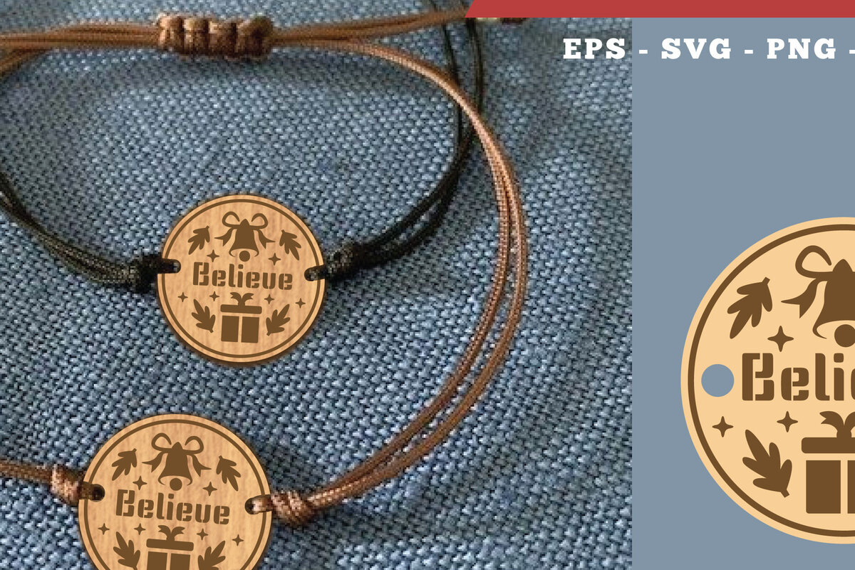 Σετ των 3 Intra απο ξύλο plywood 3mm-4mm πάχος Χριστουγεννιάτικο βραχιόλι κοπής με λέιζερ 4 Δίασταση 5x5 cm INTRAFABR-111697667