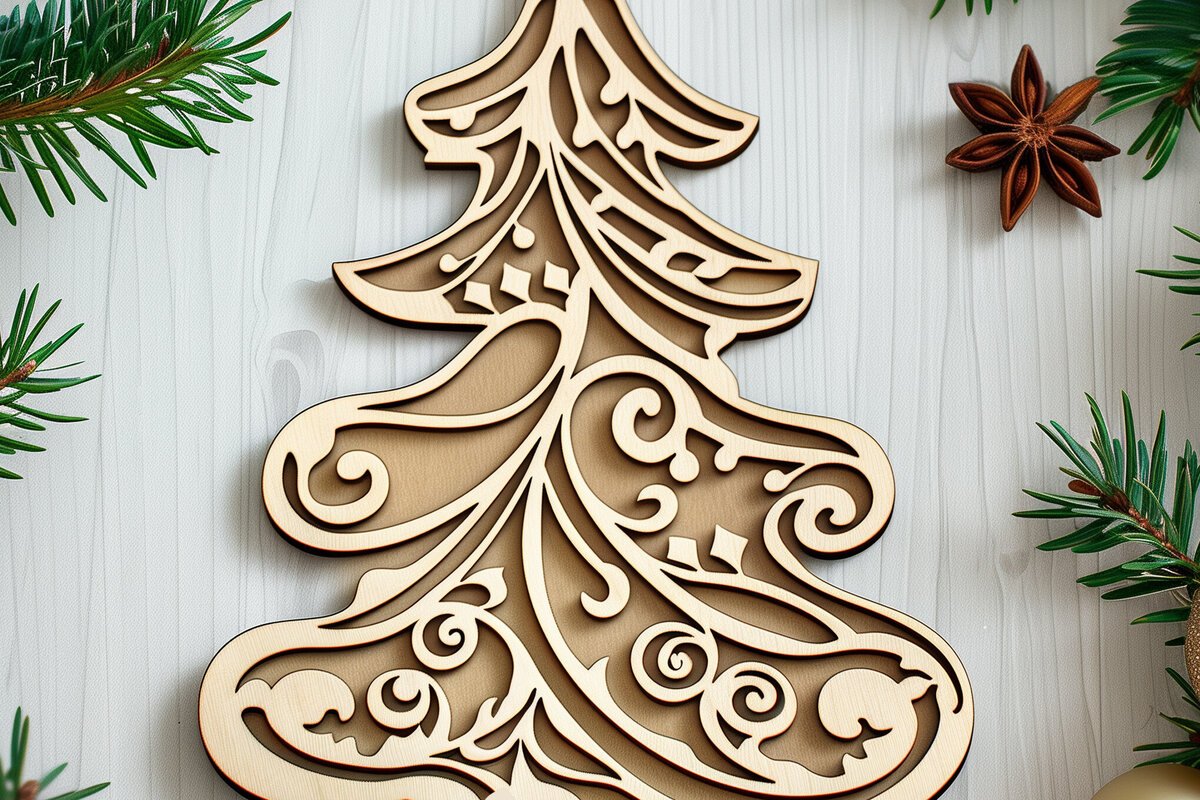 Σετ των 3 Intra απο ξύλο plywood 3mm-4mm πάχος Χριστουγεννιάτικο Δίασταση 4x4 cm INTRAFABR-102754275