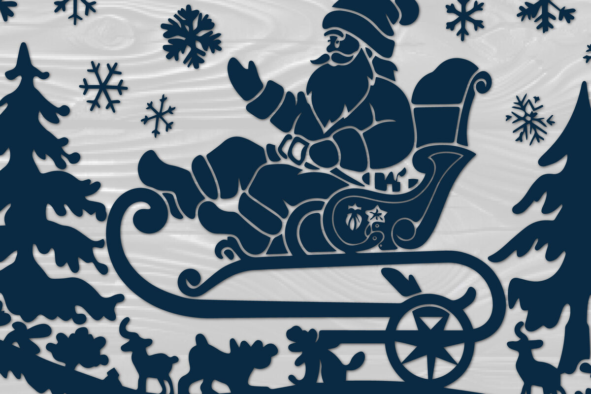 Σετ των 3 Intra απο ξύλο plywood 3mm-4mm πάχος Χριστουγεννιάτικο Δίασταση 4x4 cm INTRAFABR-102780641