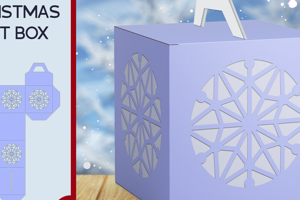 Σετ των 3 Intra απο ξύλο plywood 3mm-4mm πάχος Χριστουγεννιάτικο κουτί δώρου κομμένο με λέιζερ Snowflake Δίασταση 15x15 cm INTRAFABR-108845408