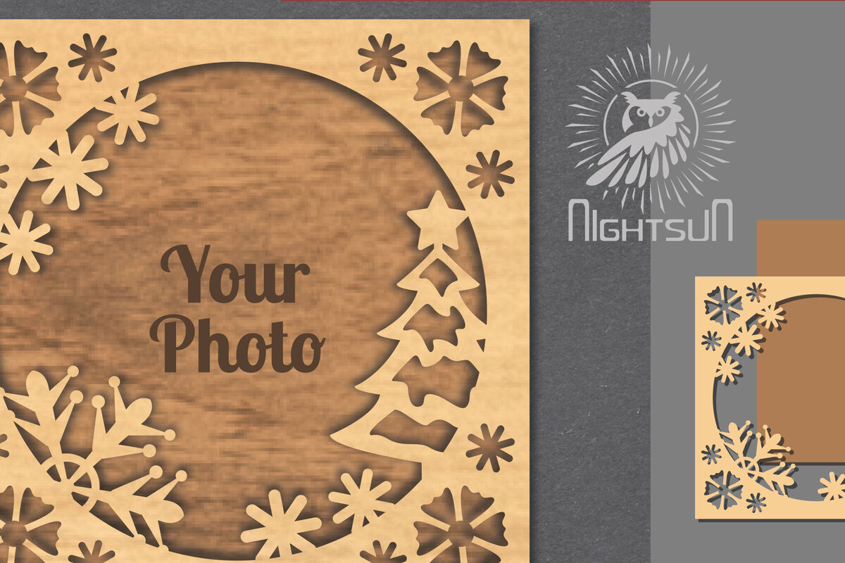 Intra απο ξύλο plywood 3mm-4mm πάχος Χριστουγεννιάτικη κορνίζα φωτογραφιών με λέιζερ 10 Δίασταση 20x30 cm INTRAFABR-112790930