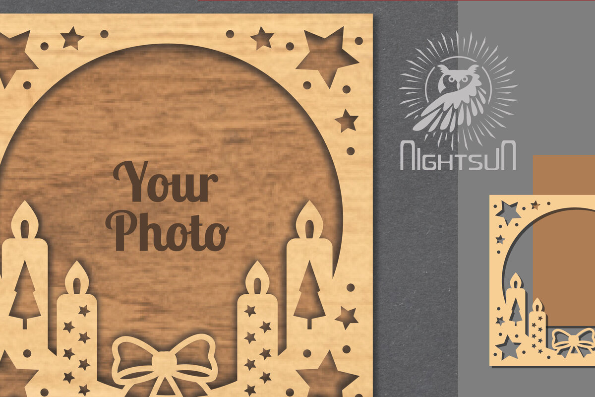 Intra απο ξύλο plywood 3mm-4mm πάχος Χριστουγεννιάτικη κορνίζα φωτογραφιών με λέιζερ 18 Δίασταση 20x30 cm INTRAFABR-112791485