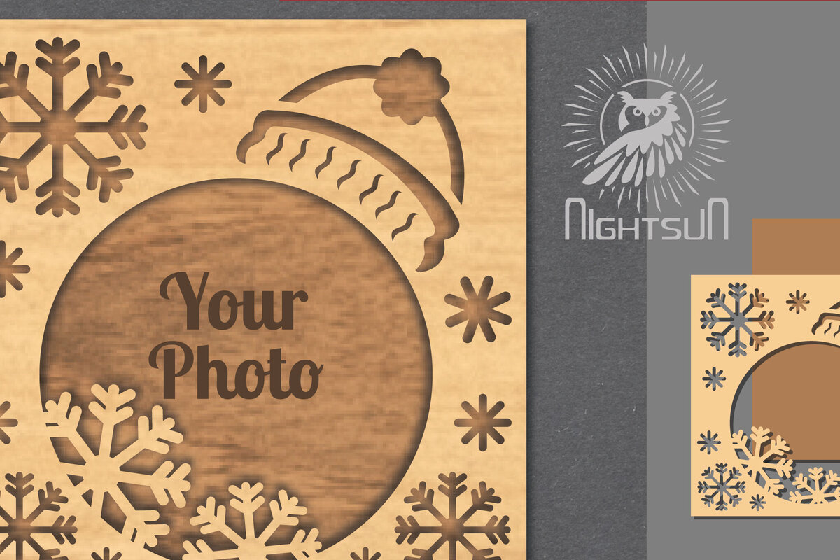 Intra απο ξύλο plywood 3mm-4mm πάχος Χριστουγεννιάτικη κορνίζα φωτογραφιών με λέιζερ 4 Δίασταση 20x30 cm INTRAFABR-112790716