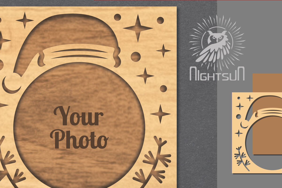 Intra απο ξύλο plywood 3mm-4mm πάχος Χριστουγεννιάτικη κορνίζα φωτογραφιών με λέιζερ 5 Δίασταση 20x30 cm INTRAFABR-112790754