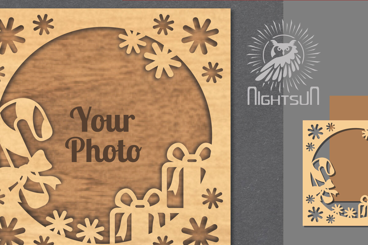 Intra απο ξύλο plywood 3mm-4mm πάχος Χριστουγεννιάτικη κορνίζα φωτογραφιών με λέιζερ 9 Δίασταση 20x30 cm INTRAFABR-112790875