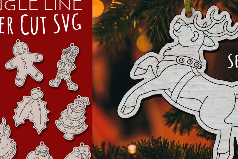 Σετ των 3 Intra απο ξύλο plywood 3mm-4mm πάχος Χριστουγεννιάτικα στολίδια Cut  Δίασταση 4x4 cm INTRAFABR-21194313