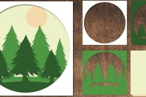 Intra απο ξύλο plywood 3mm-4mm πάχος Χριστουγεννιάτικη κάρτα κοπής με στρώσεις Δίασταση 750x500 cm INTRAFABR-77377419