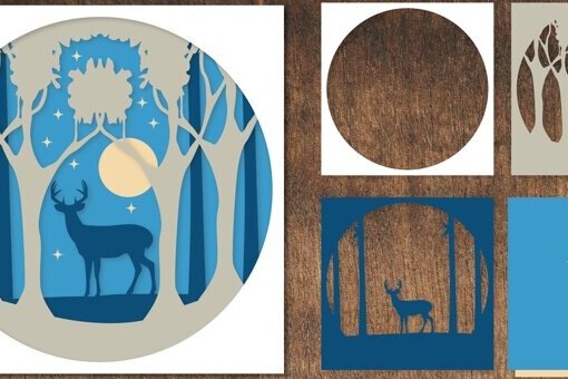 Intra απο ξύλο plywood 3mm-4mm πάχος Χριστουγεννιάτικη κάρτα κοπής με στρώσεις Δίασταση 750x500 cm INTRAFABR-77377693