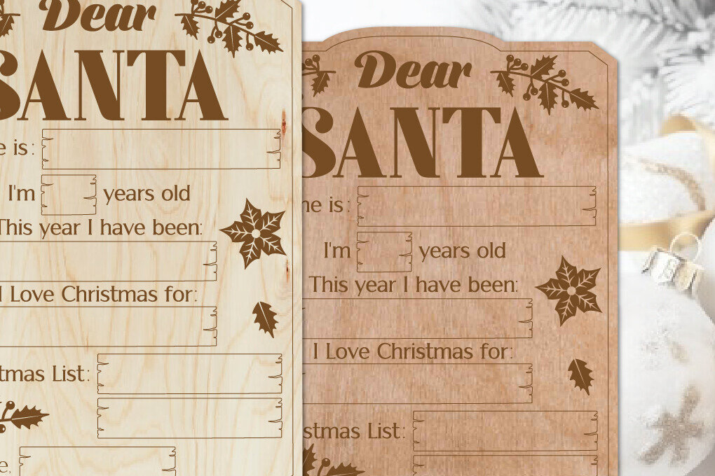 Σετ των 3 Intra απο ξύλο plywood 3mm-4mm πάχος Χριστουγεννιάτικος πίνακας επιστολών | Πίνακας ευχών Δίασταση 6x8 cm INTRAFABR-110715400