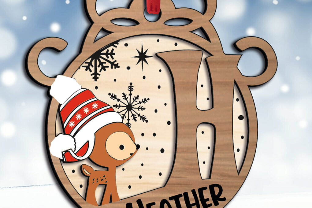 Σετ των 3 Intra απο ξύλο plywood 3mm-4mm πάχος Χριστουγεννιάτικο γράμμα H στολίδι Γιορτές Δίασταση 8x8 cm INTRAFABR-109750647