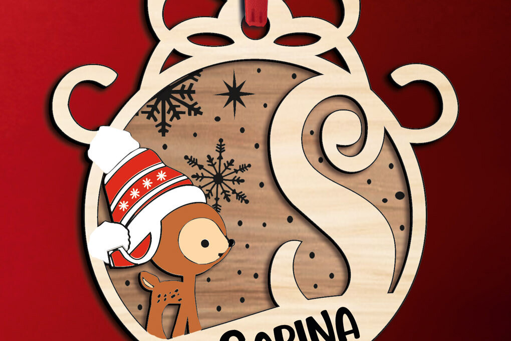 Σετ των 3 Intra απο ξύλο plywood 3mm-4mm πάχος Χριστουγεννιάτικο γράμμα S εορταστικές στολίδι Δίασταση 8x8 cm INTRAFABR-109824703