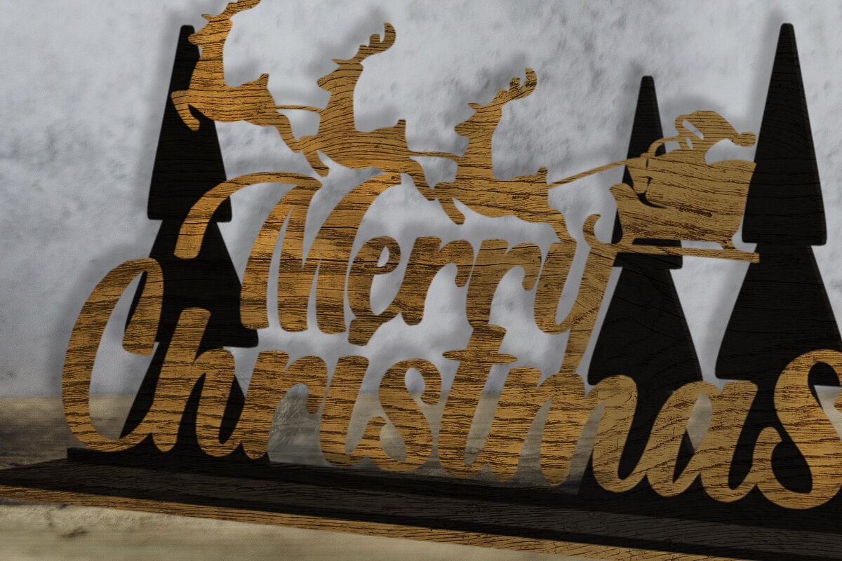 Σετ των 2 Intra απο ξύλο plywood 3mm-4mm πάχος Χριστουγεννιάτικες βάσεις 3D  Δίασταση 15x15 cm INTRAFABR-76650458