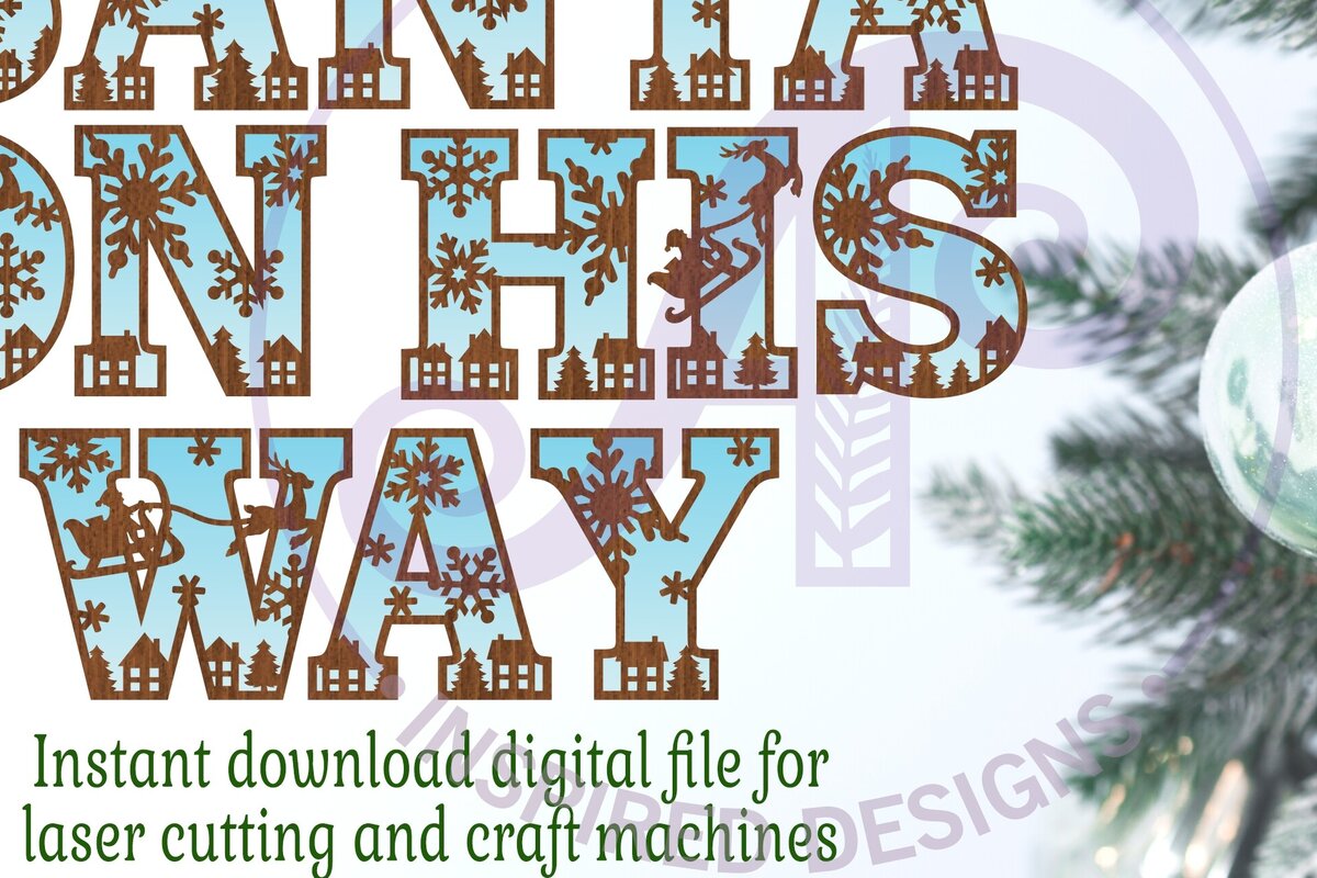 Σετ των 3 Intra απο ξύλο plywood 3mm-4mm πάχος Χριστουγεννιάτικα γράμματα αλφάβητο. 58 Δίασταση 5x5 cm INTRAFABR-79815048