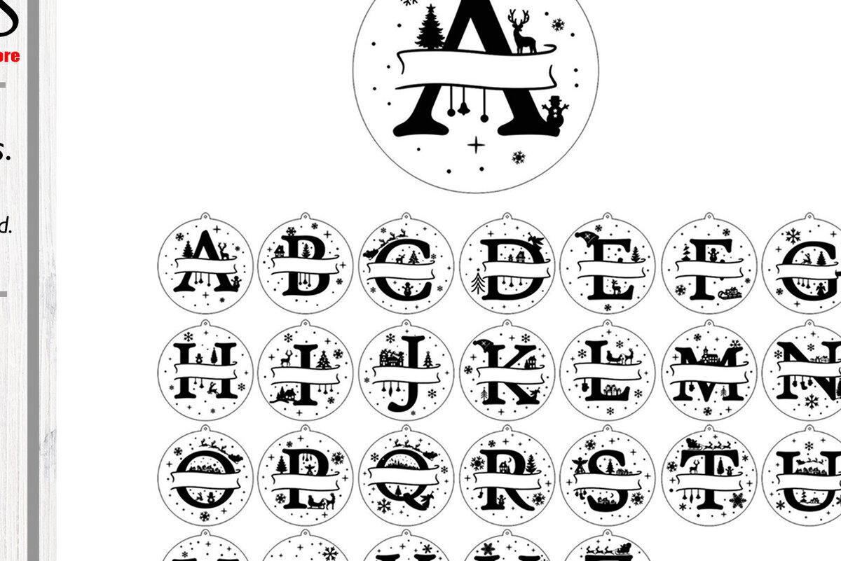 Σετ των 3 Intra απο ξύλο plywood 3mm-4mm πάχος Χριστουγεννιάτικα γράμματα. κοπής με λέιζερ. Δίασταση 5x10 cm INTRAFABR-86341830