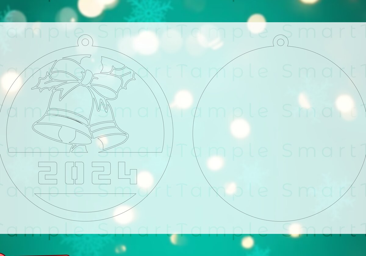 Σετ των 3 Intra απο ξύλο plywood 3mm-4mm πάχος Christmas Lightburn , Christmas Δίασταση 8x8 cm INTRAFABR-84292790