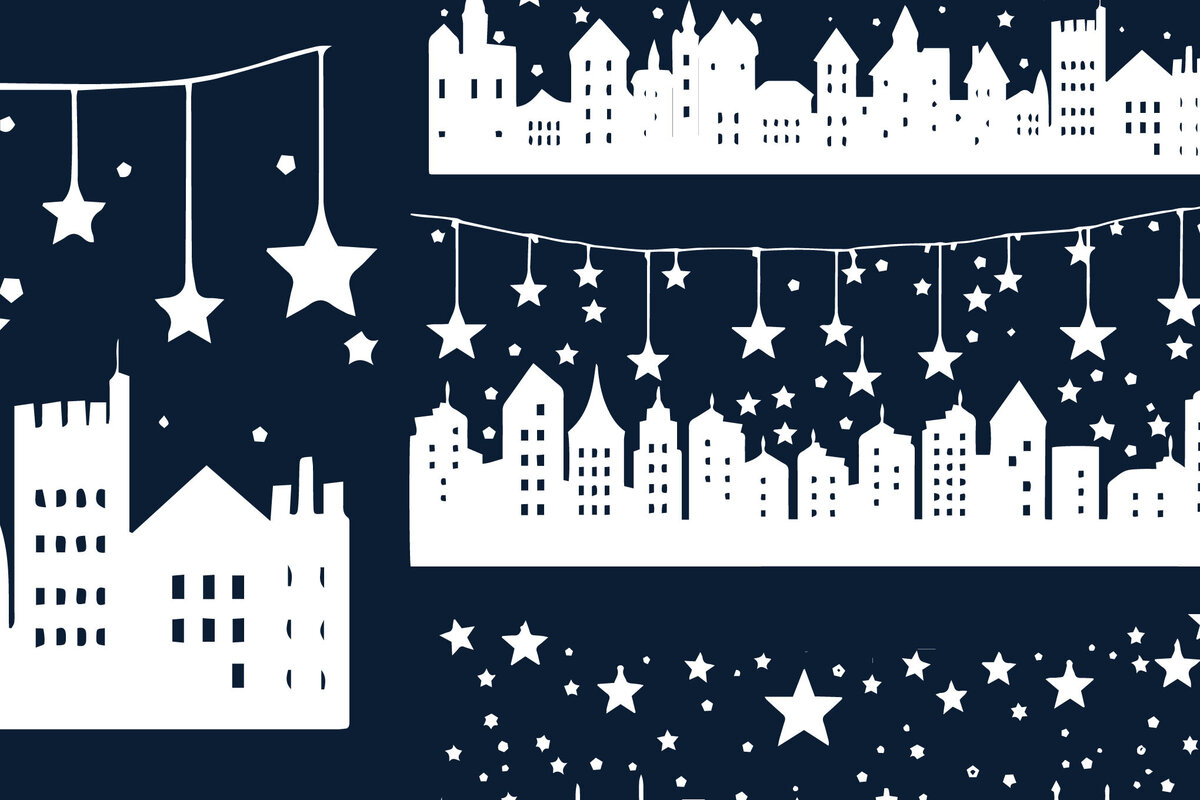 Σετ των 3 Intra απο ξύλο plywood 3mm-4mm πάχος Christmas Lighting Village Δίασταση 4x4 cm INTRAFABR-82835674