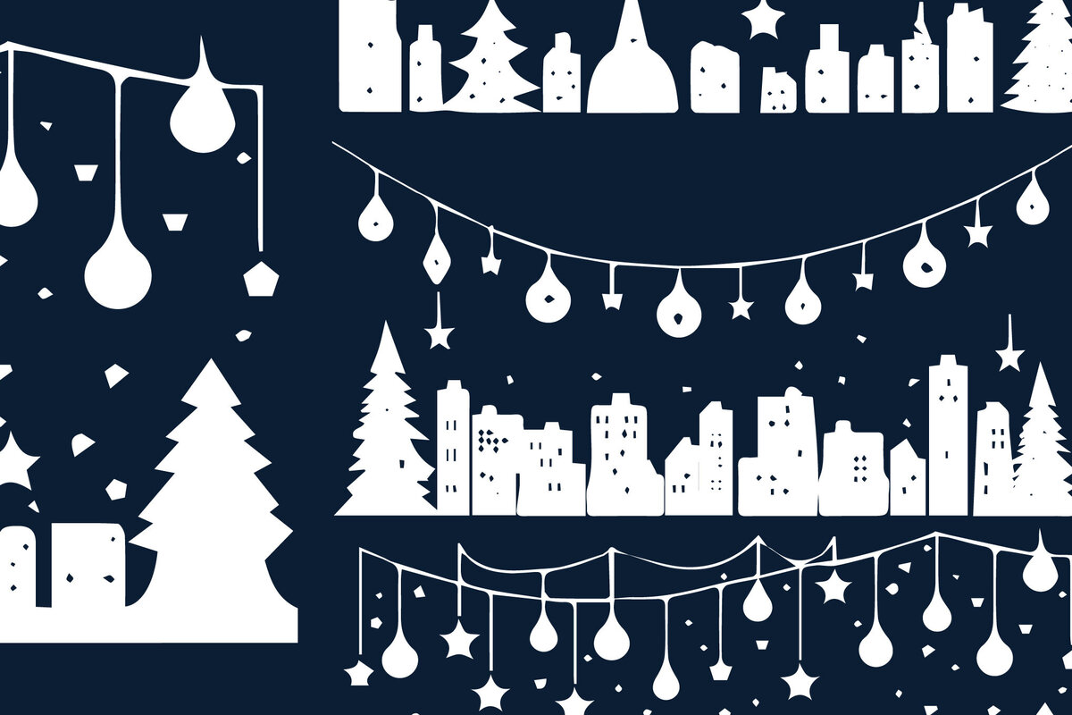 Σετ των 3 Intra απο ξύλο plywood 3mm-4mm πάχος Christmas Lighting Village Δίασταση 4x4 cm INTRAFABR-82835923