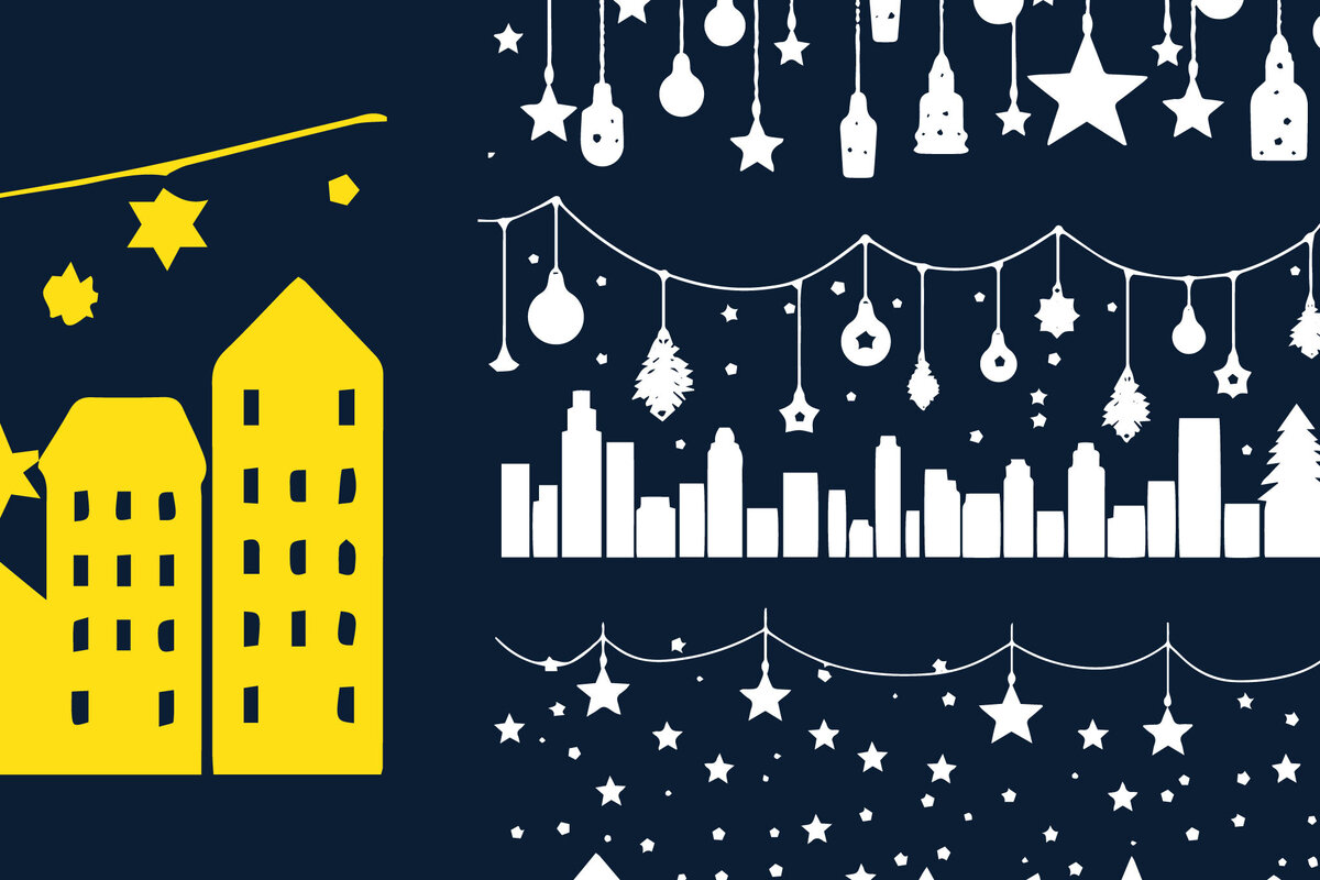 Σετ των 3 Intra απο ξύλο plywood 3mm-4mm πάχος Christmas Lighting Village Δίασταση 4x4 cm INTRAFABR-82836206