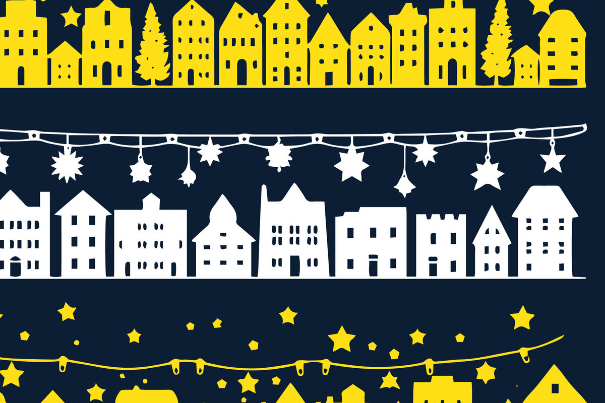 Σετ των 3 Intra απο ξύλο plywood 3mm-4mm πάχος Christmas Lighting Village Δίασταση 4x4 cm INTRAFABR-82835442