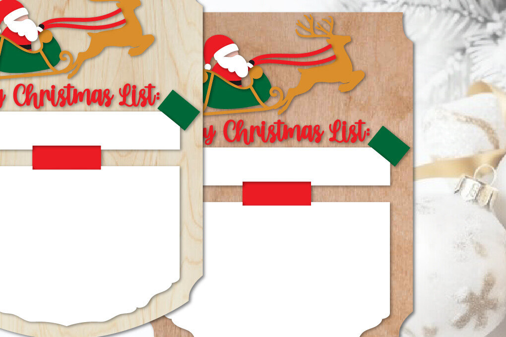 Σετ των 3 Intra απο ξύλο plywood 3mm-4mm πάχος Χριστουγεννιάτικος πίνακας λίστας | Χριστουγεννιάτικη ευχή Δίασταση 6x8 cm INTRAFABR-108882142