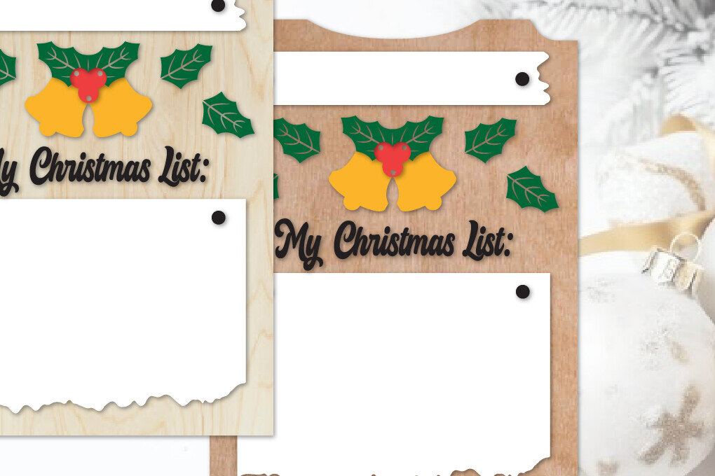 Σετ των 3 Intra απο ξύλο plywood 3mm-4mm πάχος Χριστουγεννιάτικος πίνακας λίστας | Χριστουγεννιάτικη ευχή Δίασταση 6x8 cm INTRAFABR-109272281