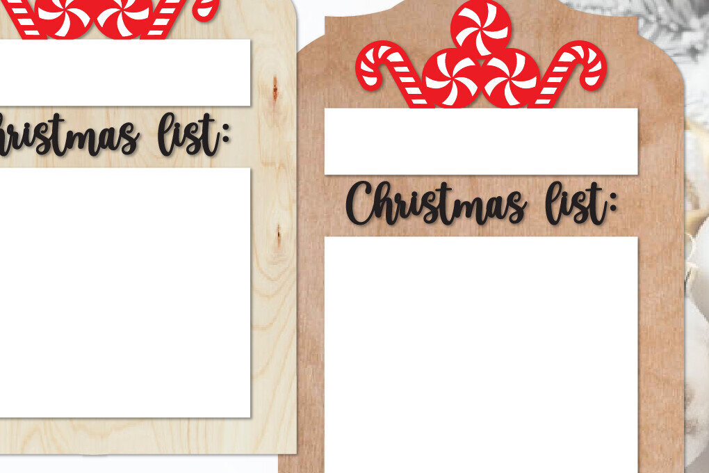 Σετ των 3 Intra απο ξύλο plywood 3mm-4mm πάχος Χριστουγεννιάτικος πίνακας λίστας | Χριστουγεννιάτικη ευχή Δίασταση 6x8 cm INTRAFABR-110656154