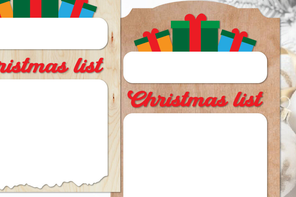 Σετ των 3 Intra απο ξύλο plywood 3mm-4mm πάχος Χριστουγεννιάτικος πίνακας λίστας | Χριστουγεννιάτικη ευχή Δίασταση 6x8 cm INTRAFABR-110927831