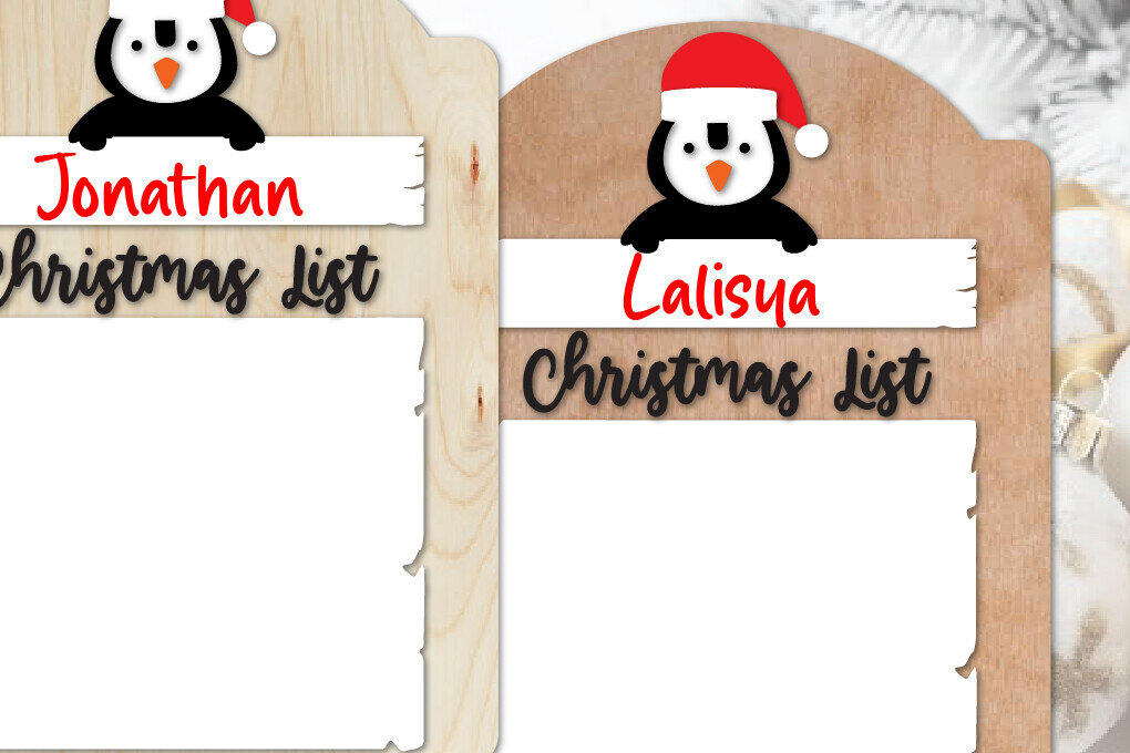 Σετ των 3 Intra απο ξύλο plywood 3mm-4mm πάχος Χριστουγεννιάτικος πίνακας λίστας | Χριστουγεννιάτικη ευχή Δίασταση 6x8 cm INTRAFABR-107608033