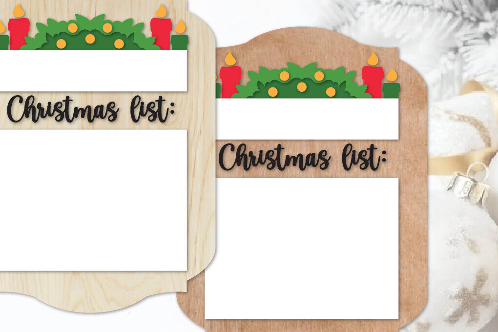 Σετ των 3 Intra απο ξύλο plywood 3mm-4mm πάχος Χριστουγεννιάτικος πίνακας λίστας | Πίνακας ευχών Δίασταση 6x8 cm INTRAFABR-109791669