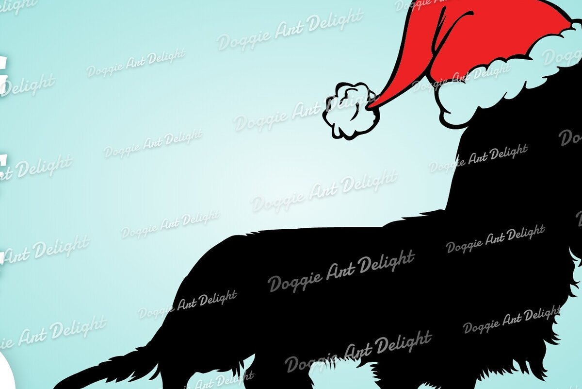 Σετ των 2 Intra απο ξύλο plywood 3mm-4mm πάχος Christmas Long Hair Dachshund Δίασταση 15x15 cm INTRAFABR-83143555