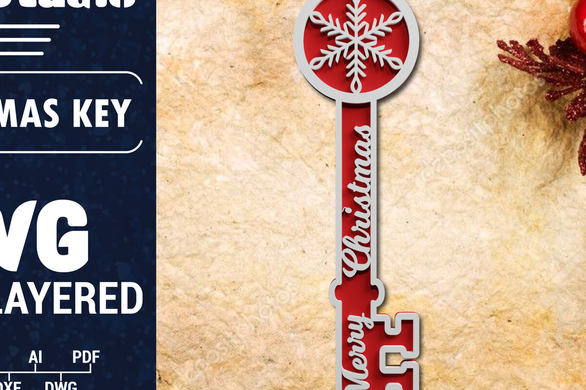 Σετ των 2 Intra απο ξύλο plywood 3mm-4mm πάχος Christmas Magic Key 3d Multilayered Δίασταση 1200x1200 cm INTRAFABR-71107078