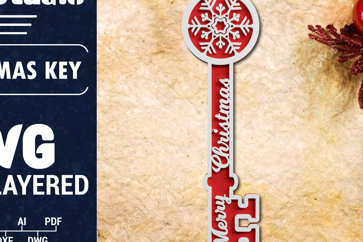 Σετ των 3 Intra απο ξύλο plywood 3mm-4mm πάχος Christmas Magic Key 3d Multilayered Δίασταση 1200x1200 cm INTRAFABR-71107082