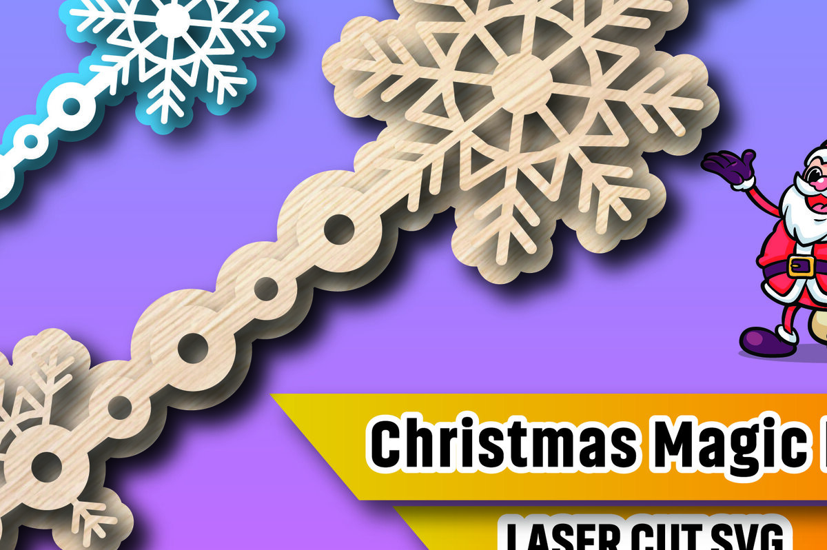 Σετ των 2 Intra απο ξύλο plywood 3mm-4mm πάχος Christmas Magic Key Lase Cut Δίασταση 15x15 cm INTRAFABR-106329990