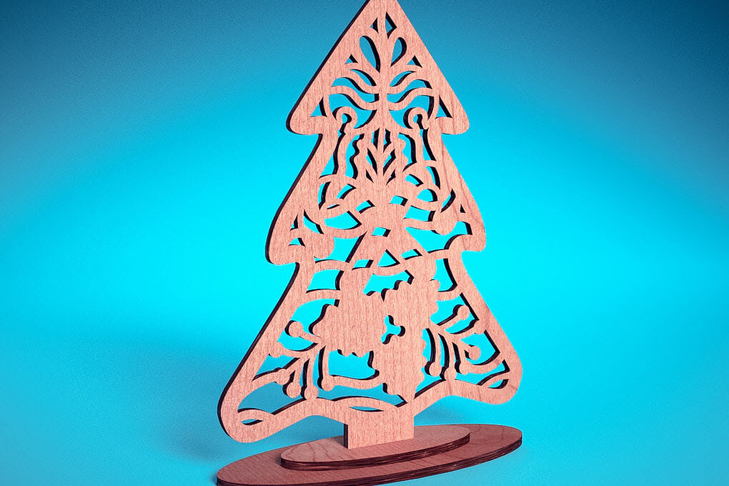 Intra απο ξύλο plywood 3mm-4mm πάχος Χριστουγεννιάτικο Στολίδι Μάνταλα με Δίασταση 30x30 cm INTRAFABR-72177002