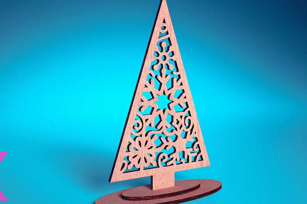 Intra απο ξύλο plywood 3mm-4mm πάχος Χριστουγεννιάτικο Στολίδι Μάνταλα με Δίασταση 30x30 cm INTRAFABR-72247366