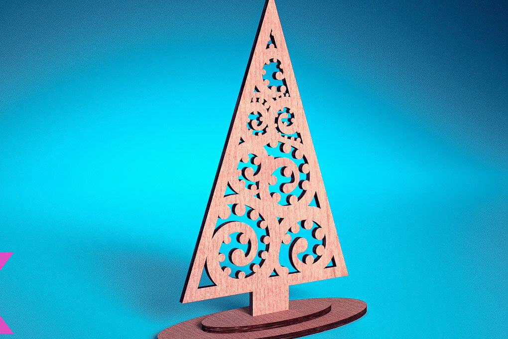 Intra απο ξύλο plywood 3mm-4mm πάχος Χριστουγεννιάτικο Στολίδι Μάνταλα με Δίασταση 30x30 cm INTRAFABR-72247390