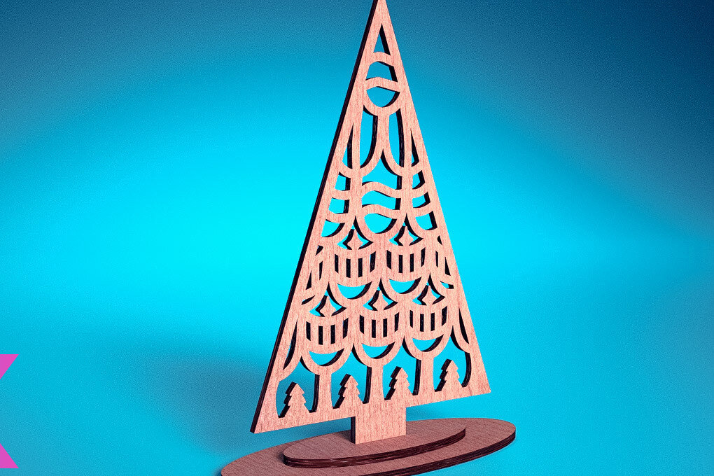 Intra απο ξύλο plywood 3mm-4mm πάχος Χριστουγεννιάτικο Στολίδι Μάνταλα με Δίασταση 30x30 cm INTRAFABR-72247424