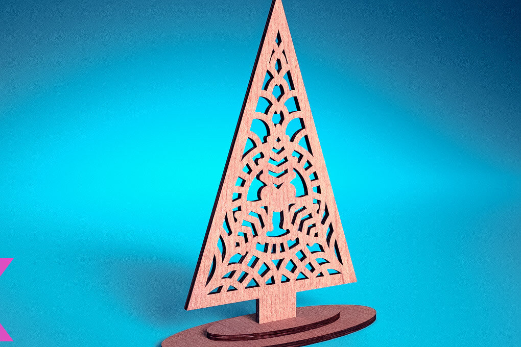 Intra απο ξύλο plywood 3mm-4mm πάχος Χριστουγεννιάτικο Στολίδι Μάνταλα με Δίασταση 30x30 cm INTRAFABR-72247445