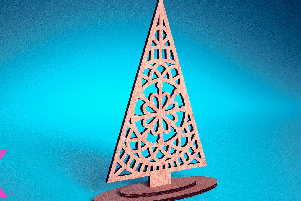 Intra απο ξύλο plywood 3mm-4mm πάχος Χριστουγεννιάτικο Στολίδι Μάνταλα με Δίασταση 30x30 cm INTRAFABR-72247462