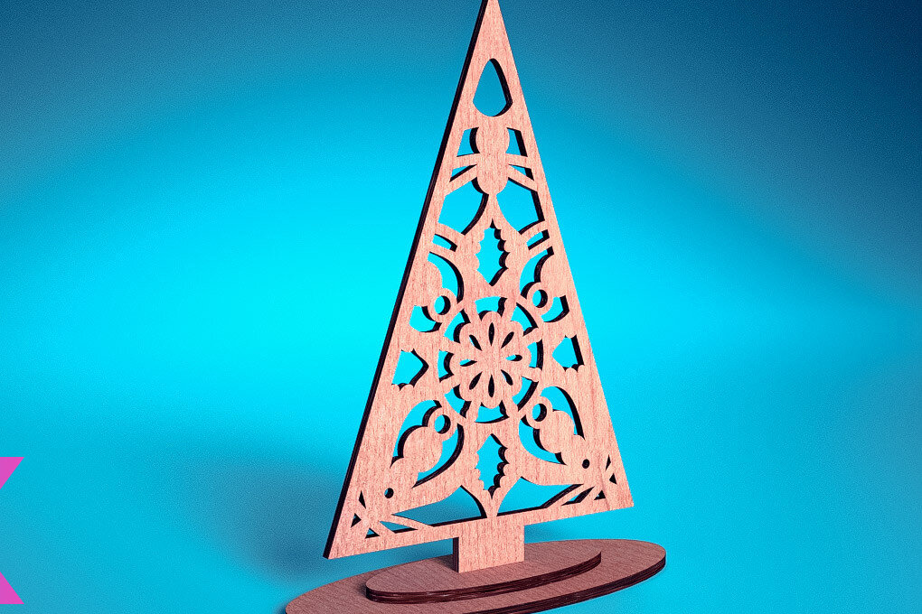 Intra απο ξύλο plywood 3mm-4mm πάχος Χριστουγεννιάτικο Στολίδι Μάνταλα με Δίασταση 30x30 cm INTRAFABR-72247484