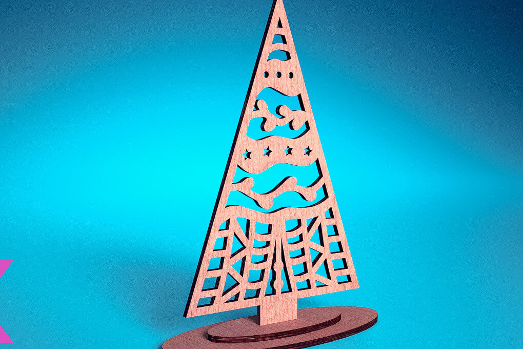 Intra απο ξύλο plywood 3mm-4mm πάχος Χριστουγεννιάτικο Στολίδι Μάνταλα με Δίασταση 30x30 cm INTRAFABR-72247533