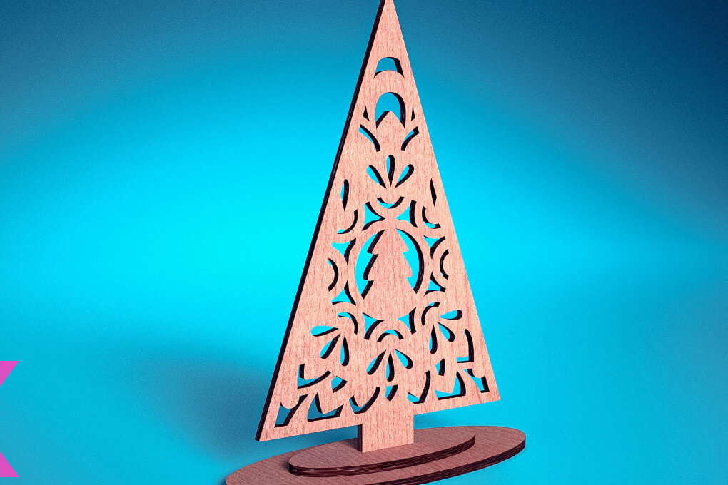 Intra απο ξύλο plywood 3mm-4mm πάχος Χριστουγεννιάτικο Στολίδι Μάνταλα με Δίασταση 30x30 cm INTRAFABR-72247549