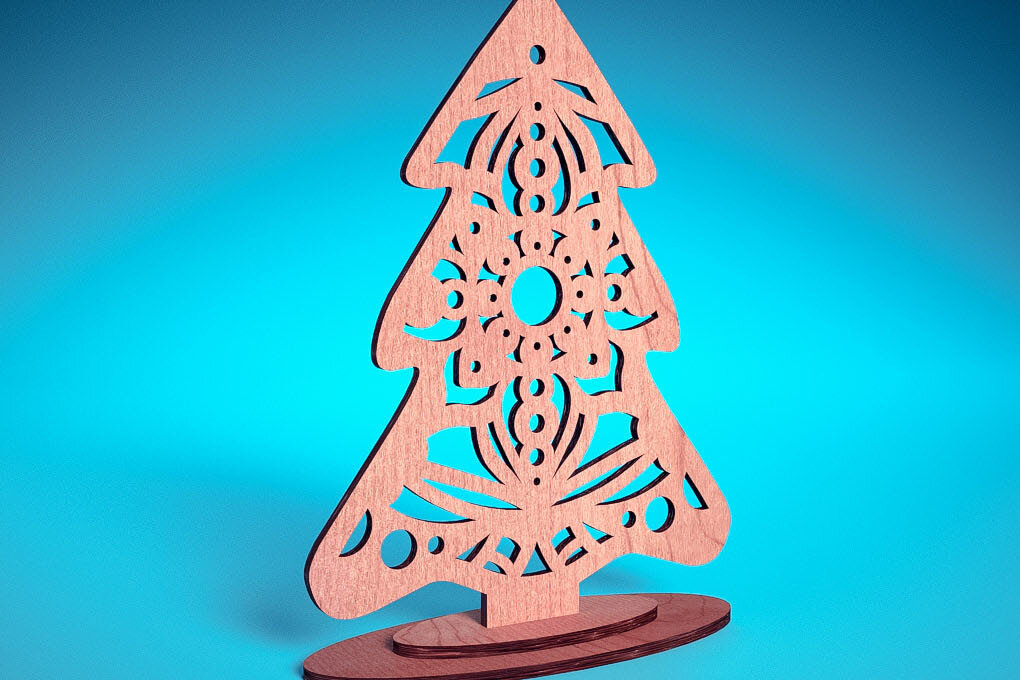 Σετ των 2 Intra απο ξύλο plywood 3mm-4mm πάχος Χριστουγεννιάτικο Στολίδι Μάνταλα με Δίασταση 30x30 cm INTRAFABR-72176675