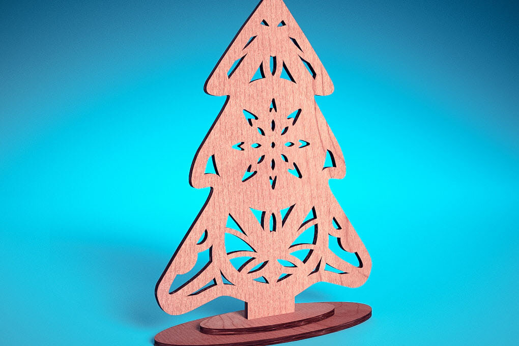 Σετ των 2 Intra απο ξύλο plywood 3mm-4mm πάχος Χριστουγεννιάτικο Στολίδι Μάνταλα με Δίασταση 30x30 cm INTRAFABR-72176789